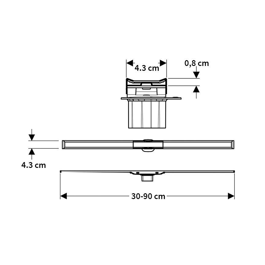 Geberit 154.453.KS.1 - Ablaufrinne CleanLine 90 x 0,8 cm, Edelstahl