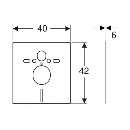 Geberit 156.050.00.1 - Dämmunterlage für wandhängendes WC und Bidet 40x42 cm weiß