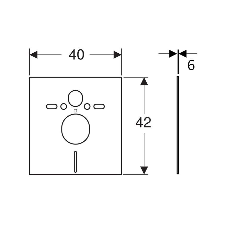 Geberit 156.050.00.1 - Dämmunterlage für wandhängendes WC und Bidet 40x42 cm weiß