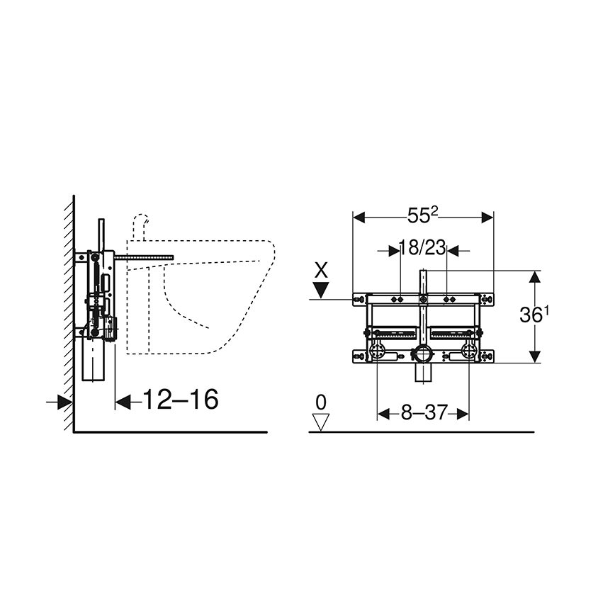 Geberit 457.530.00.1 - Universelles Unterputz-Modul für Bidet Kombifix