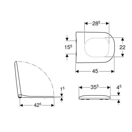 Geberit 500.236.01.1 - Toilettensitz SoftClose Smyle Duroplast/weiß