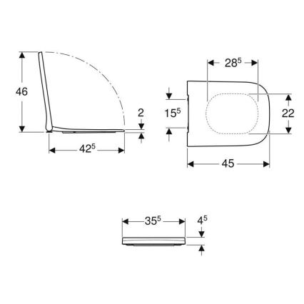 Geberit 500.237.01.1 - Toilettensitz SoftClose Smyle Square Duroplast/weiß