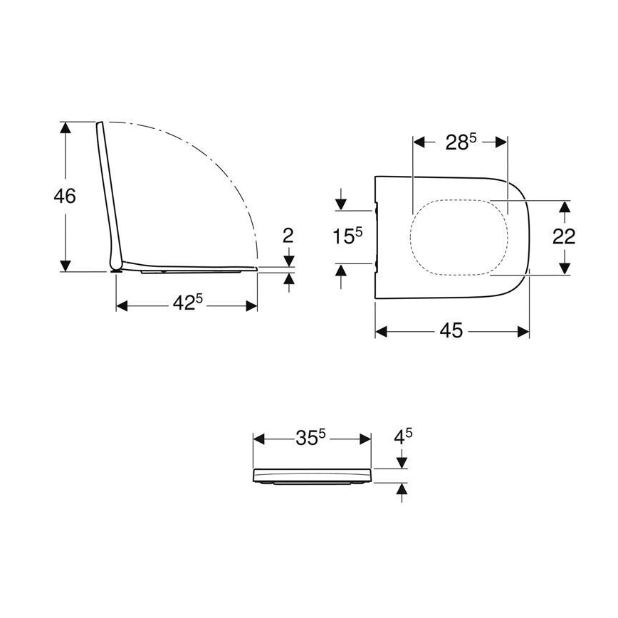 Geberit 500.238.01.1 - WC-Sitz Smyle Square Duroplast/weiß