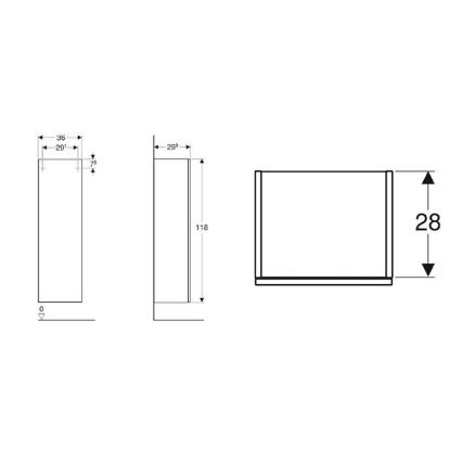 Geberit 500.361.00.1 - Wandhängender Badezimmerschrank Smyle Square 118 x 36 cm, weiß