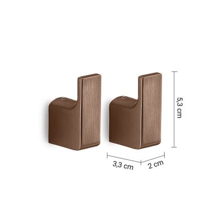 Gedy - 2er-Set Wandhaken PIRENEI bronzefarben