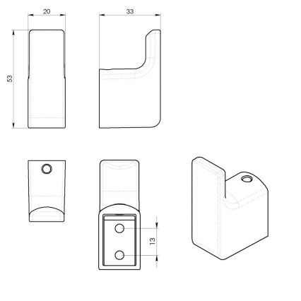 Gedy - 2er-Set Wandhaken PIRENEI, goldfarben