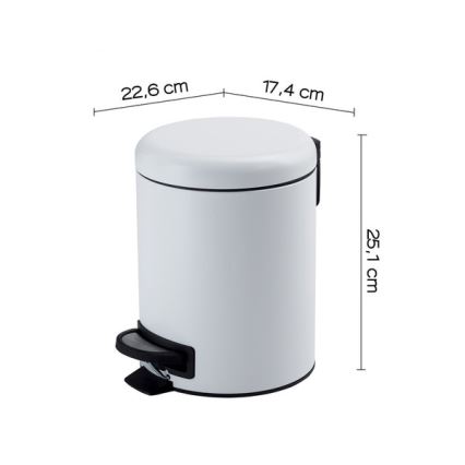 Gedy - Abfalleimer POTTY 3 l Soft-Close weiß
