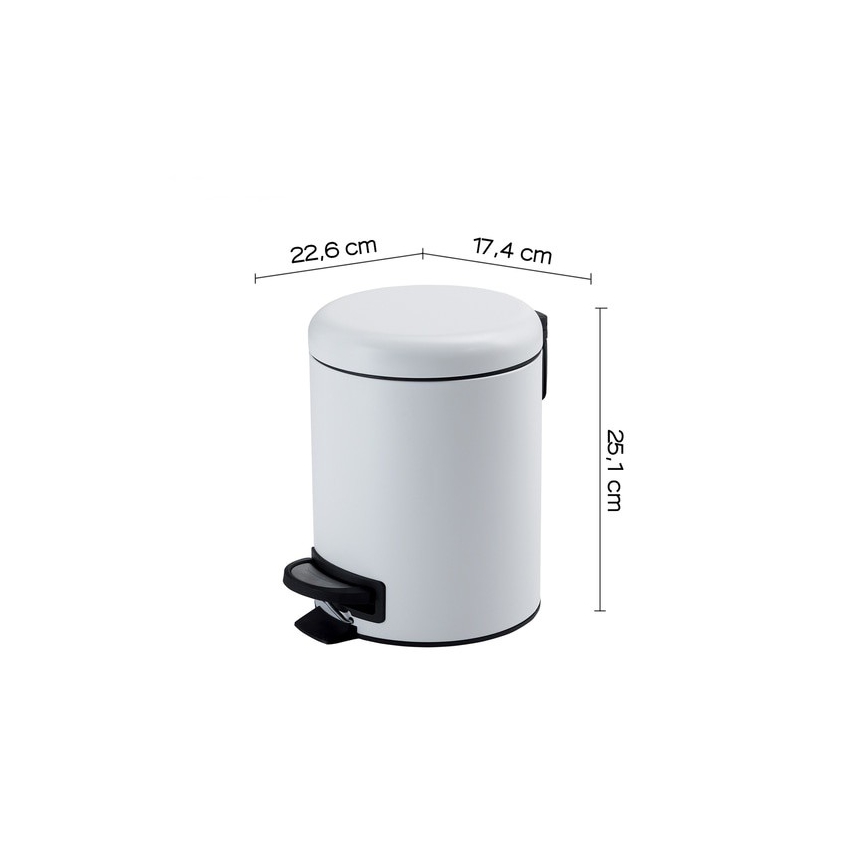 Gedy - Abfalleimer POTTY 3 l Soft-Close weiß