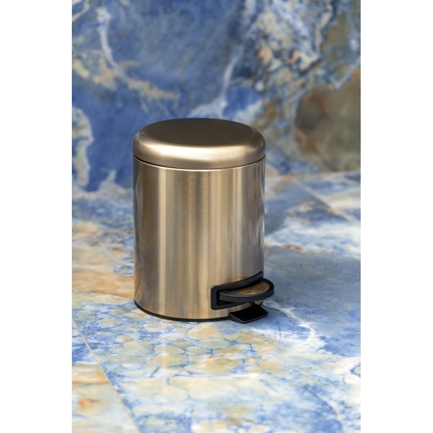 Gedy - Abfalleimer POTTY 5 l mit Soft-Close, mattgold