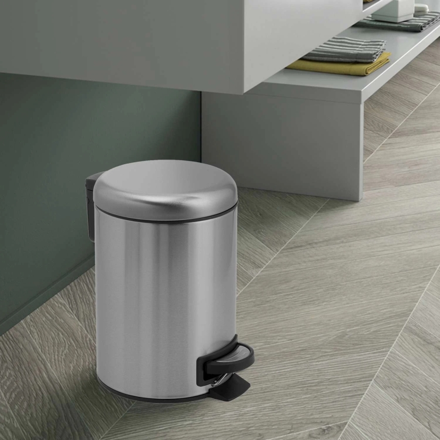 Gedy - Abfalleimer POTTY 5 l Soft-Close, gebürsteter Edelstahl