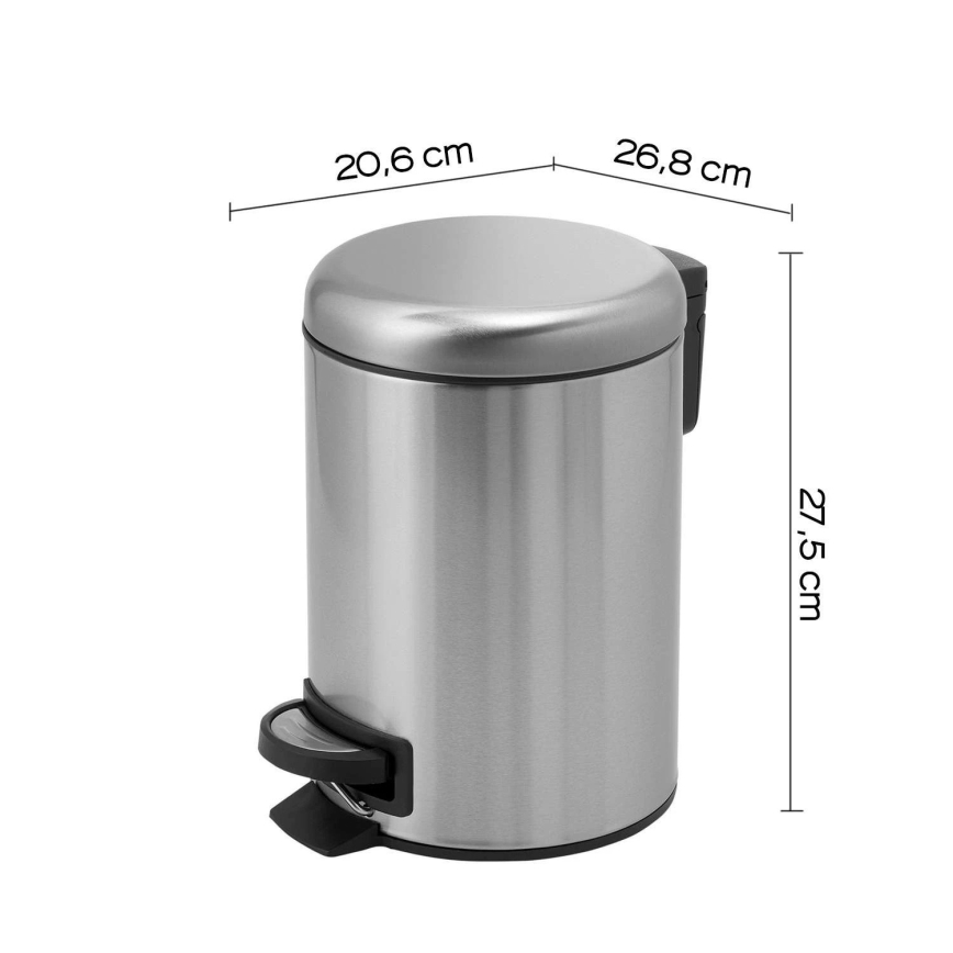 Gedy - Abfalleimer POTTY 5 l Soft-Close, gebürsteter Edelstahl