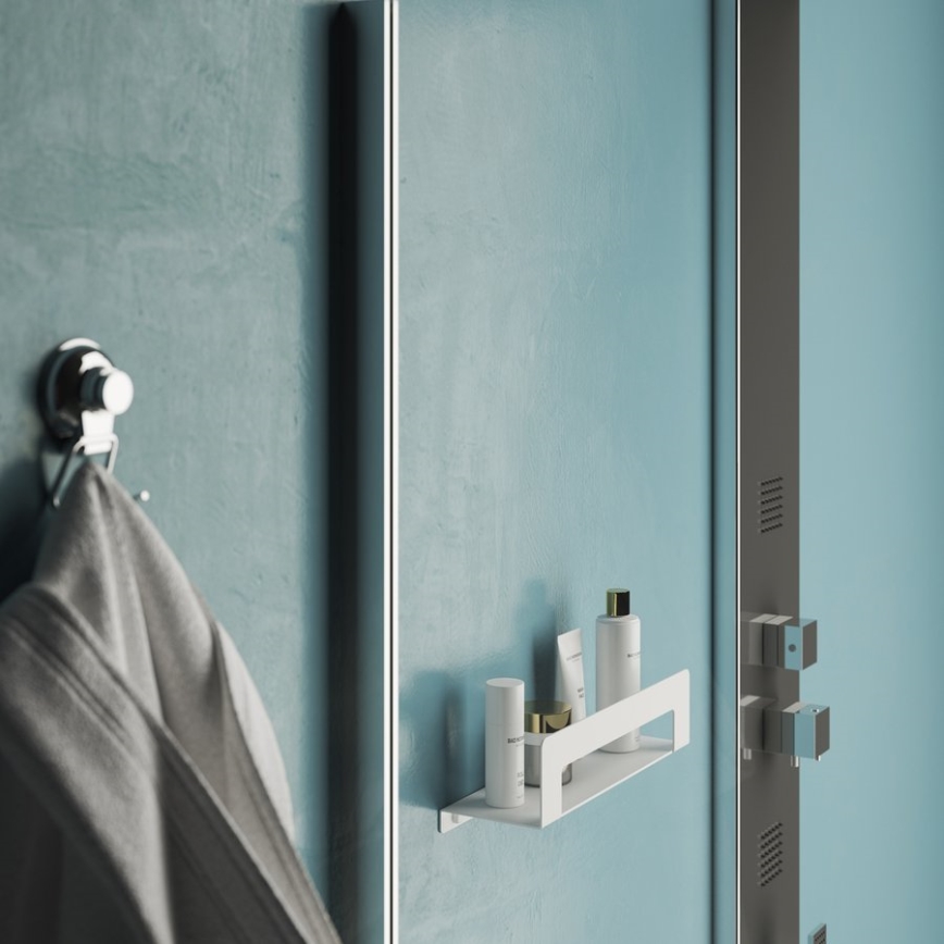 Gedy - Ablage mit Handtuchhalter CLEO 30 cm mattweiß