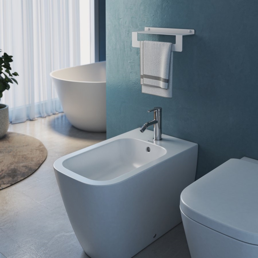 Gedy - Ablage mit Handtuchhalter CLEO 30 cm mattweiß