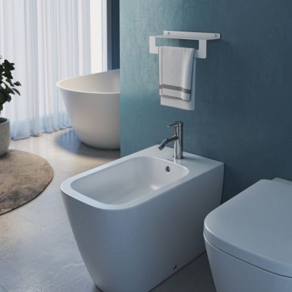 Gedy - Ablage mit Handtuchhalter CLEO 50 cm mattweiß