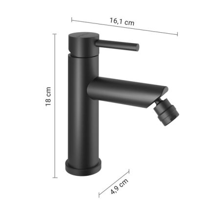 Gedy - Bidet-Armatur COMO 18 cm matt schwarz