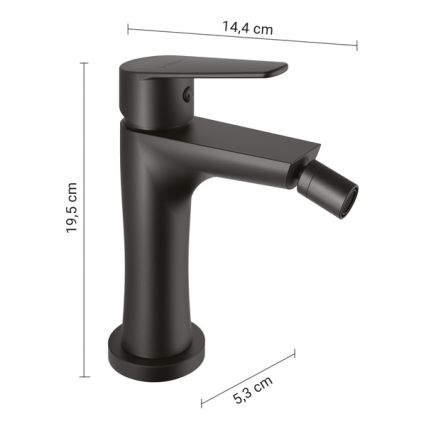 Gedy - Bidetarmatur COMO 19,5 cm, matt schwarz