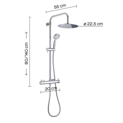 Gedy - Duschset STAR PLUS mit Einhebelmischer, glänzender Chrom