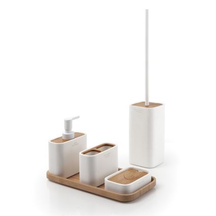 Gedy - Freistehende Toilettenbürste NINFEA weiß/Bambus