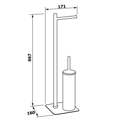 Gedy - Freistehende WC-Bürste mit Toilettenpapierhalter FLORI, glänzender Chrom