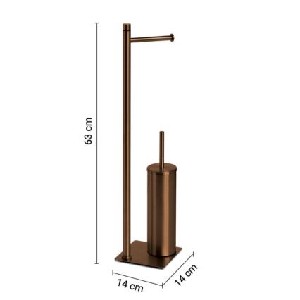Gedy – freistehender Toilettenpapier- und WC-Bürstenhalter TRILLY, bronzefarben