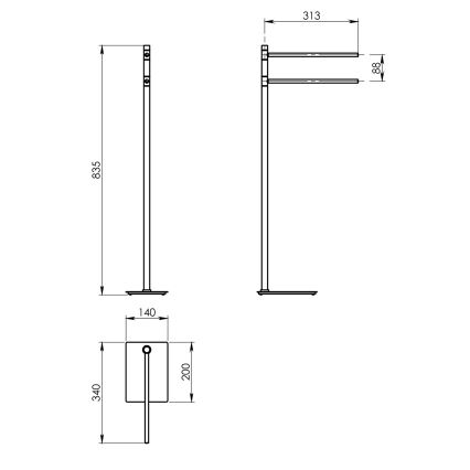 Gedy - Handtuchständer TRILLY 83,5 cm mattweiß