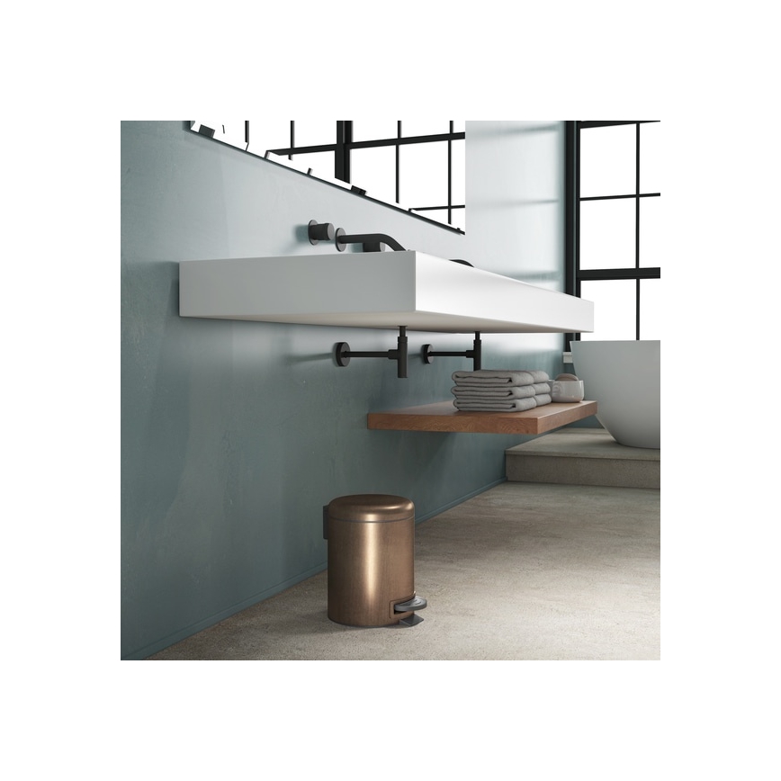 Gedy - Mülleimer POTTY 5 l mit Soft-Close-Funktion, Bronze