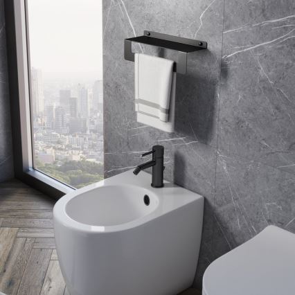 Gedy - Regal mit Handtuchhaken CLEO 50 cm matt schwarz