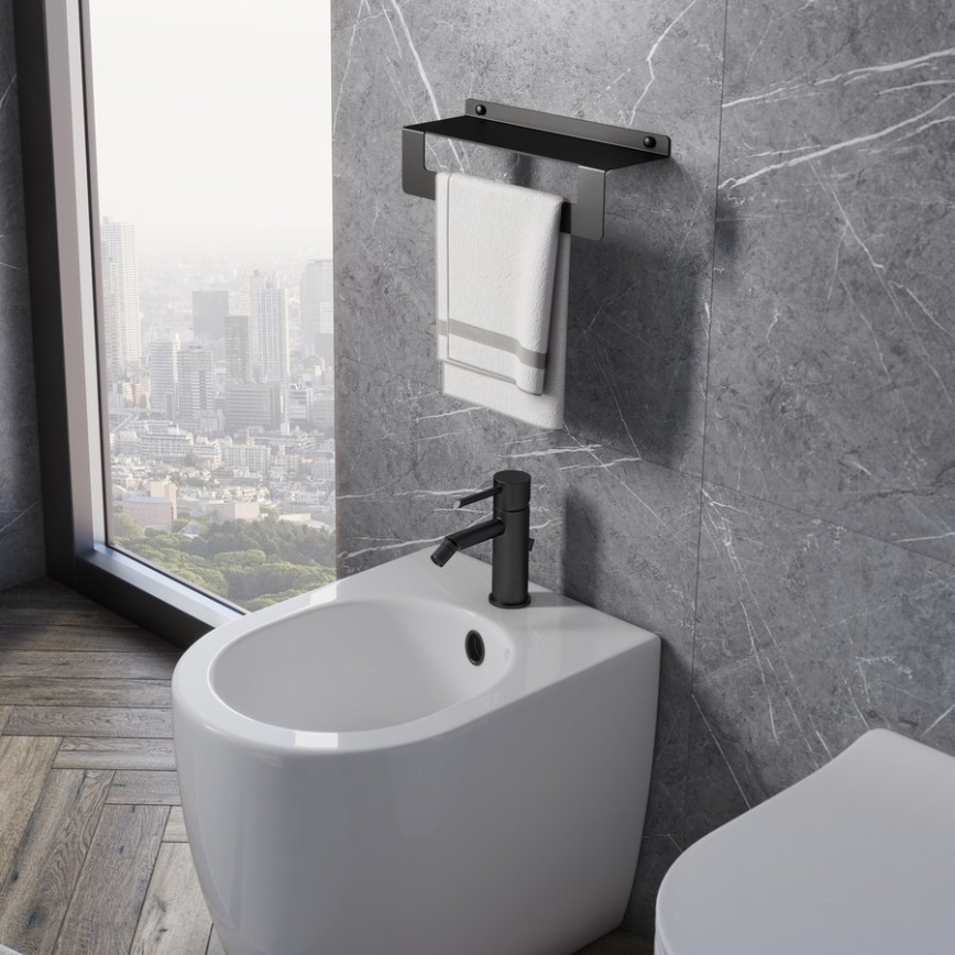 Gedy - Regal mit Handtuchhaken CLEO 50 cm matt schwarz