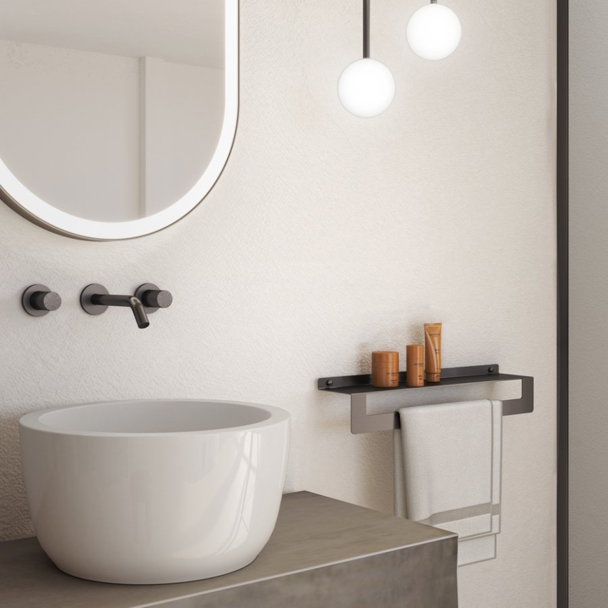 Gedy - Regal mit Handtuchhalter CLEO, 50 cm, metallicgrau