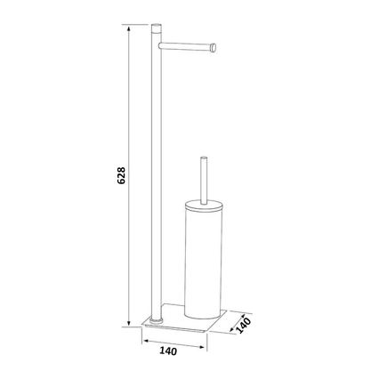Gedy - Stand-WC-Bürste mit Toilettenpapierhalter TRILLY matt-schwarz