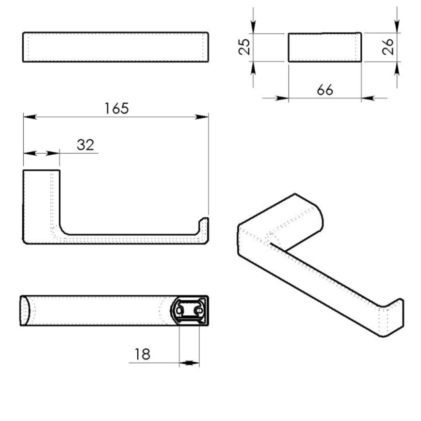 Gedy - Toilettenpapierhalter PIRENEI matt schwarz