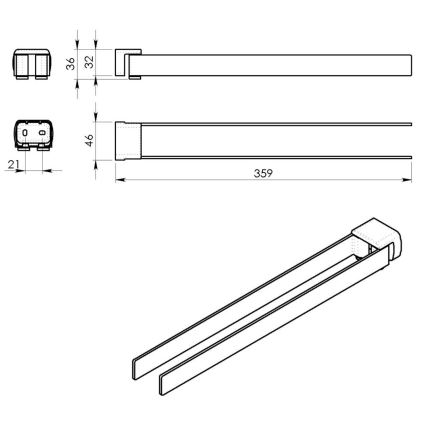 Gedy - Wand-Handtuchhalter PIRENEI 35,9 cm mattgold