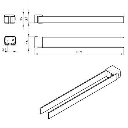 Gedy - Wand-Handtuchhalter PIRENEI 35,9 cm mattweiß