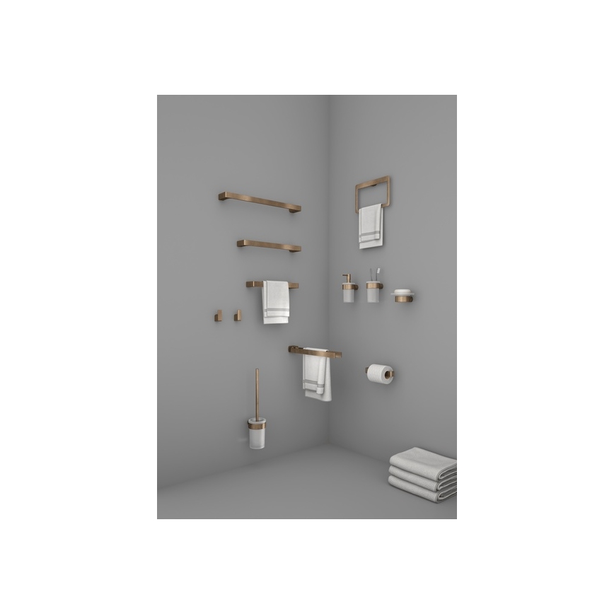 Gedy - Wand-Zahnbürstenhalter PIRENEI, Milchglas/Bronze