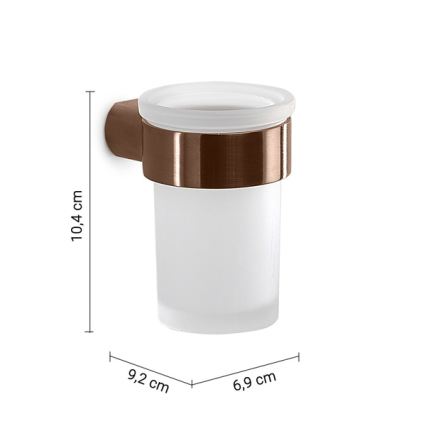 Gedy - Wand-Zahnbürstenhalter PIRENEI, Milchglas/Bronze