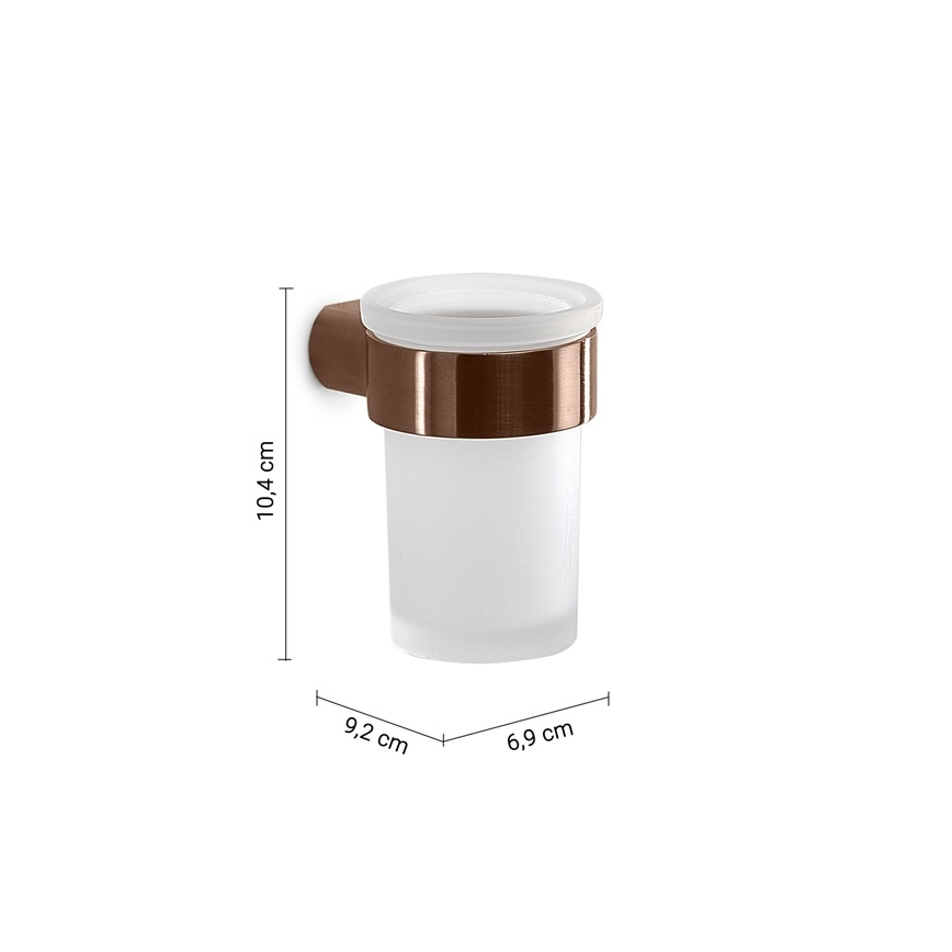 Gedy - Wand-Zahnbürstenhalter PIRENEI, Milchglas/Bronze