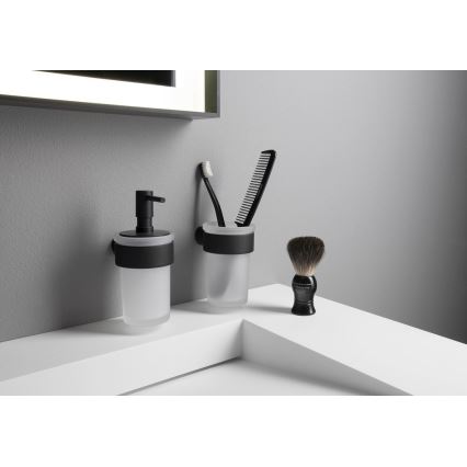 Gedy - Wandseifenspender PIRENEI 110 ml Milchglas/matt-schwarz