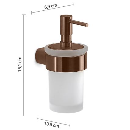 Gedy - Wandseifenspender PIRENEI 140 ml Milchglas/Bronze