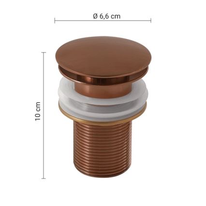 Gedy - Waschbeckenablauf CLICK-CLACK, Durchmesser 6,6 cm, bronzefarben