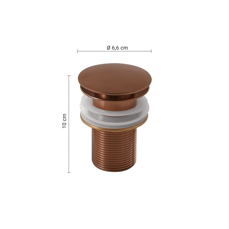Gedy - Waschbeckenablauf CLICK-CLACK, Durchmesser 6,6 cm, bronzefarben