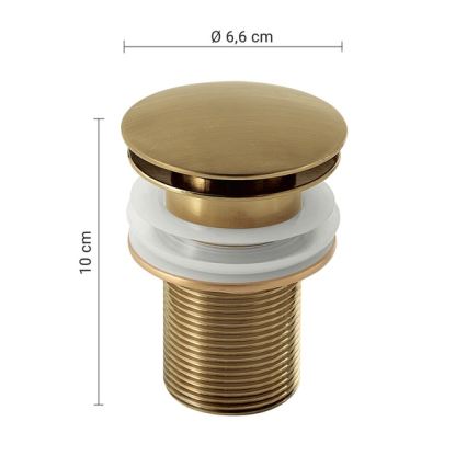 Gedy - Waschbeckenablauf CLICK-CLACK Ø 6,6 cm gold