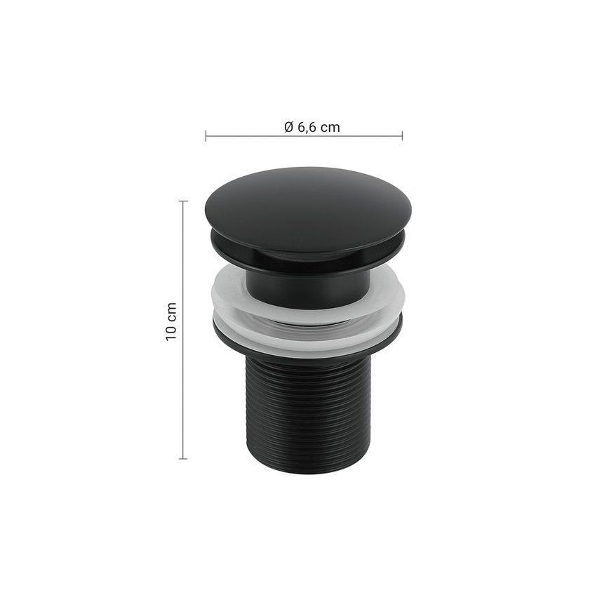 Gedy - Waschbeckenablauf CLICK-CLACK Ø 6,6 cm, matt schwarz