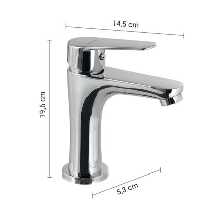 Gedy - Waschbeckenarmatur COMO 19,6 cm glänzender Chrom