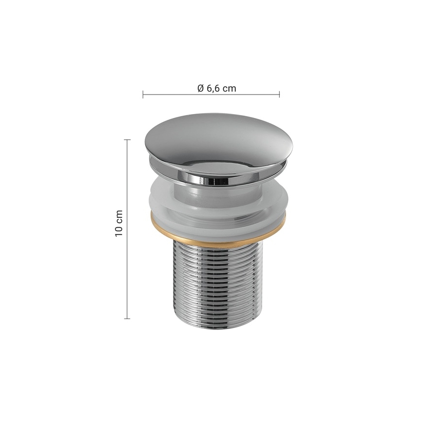 Gedy - Waschbeckenverschluss CLICK-CLACK Ø 6,6 cm, glänzender Chrom