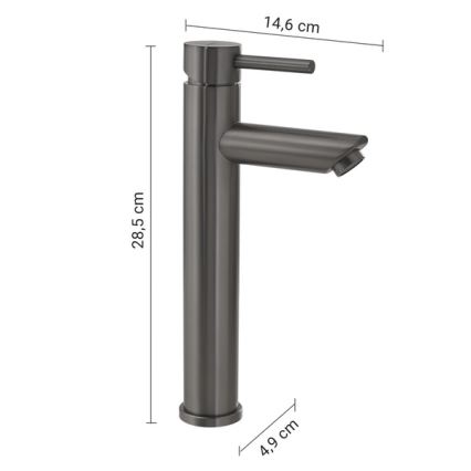 Gedy - Waschtischarmatur ALTO 28,5 cm metallisch-grau