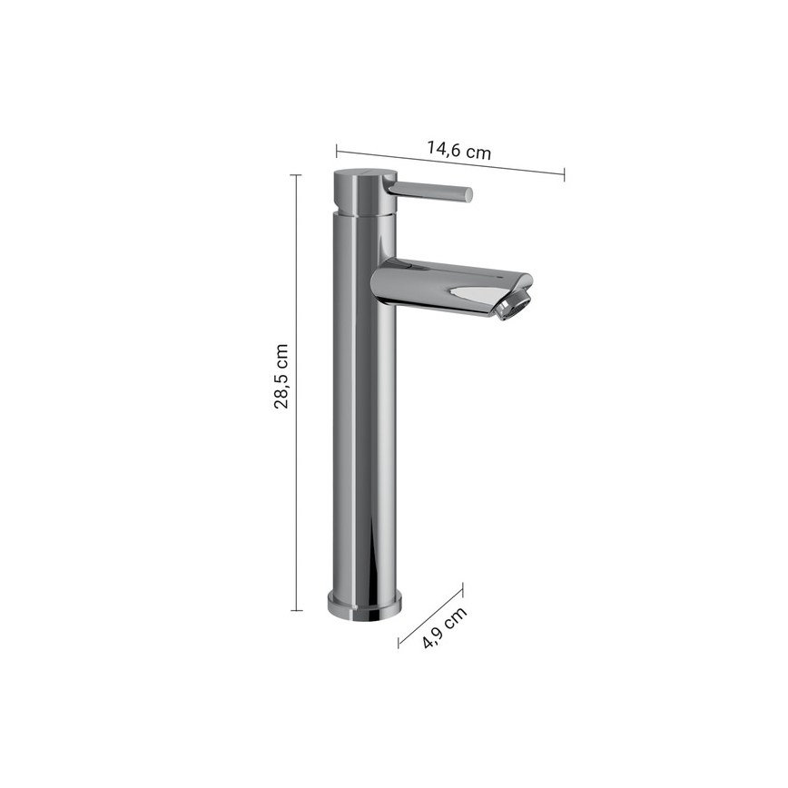 Gedy - Waschtischarmatur ALTO HIGH 28,5 cm glänzender Chrom
