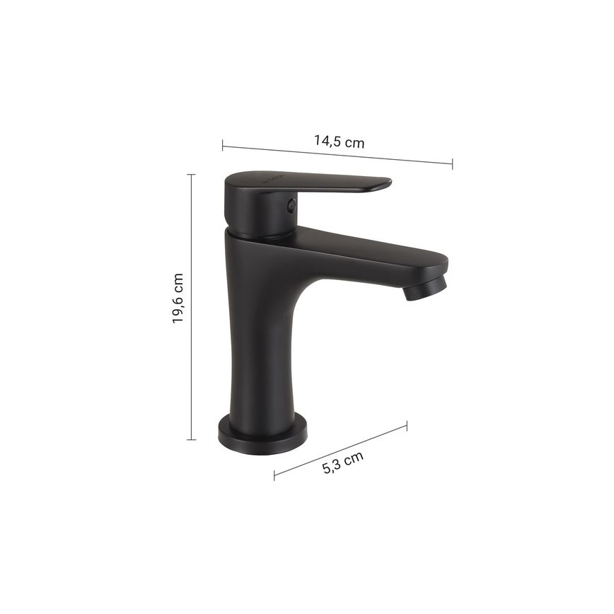 Gedy - Waschtischarmatur COMO 19,6 cm matt-schwarz