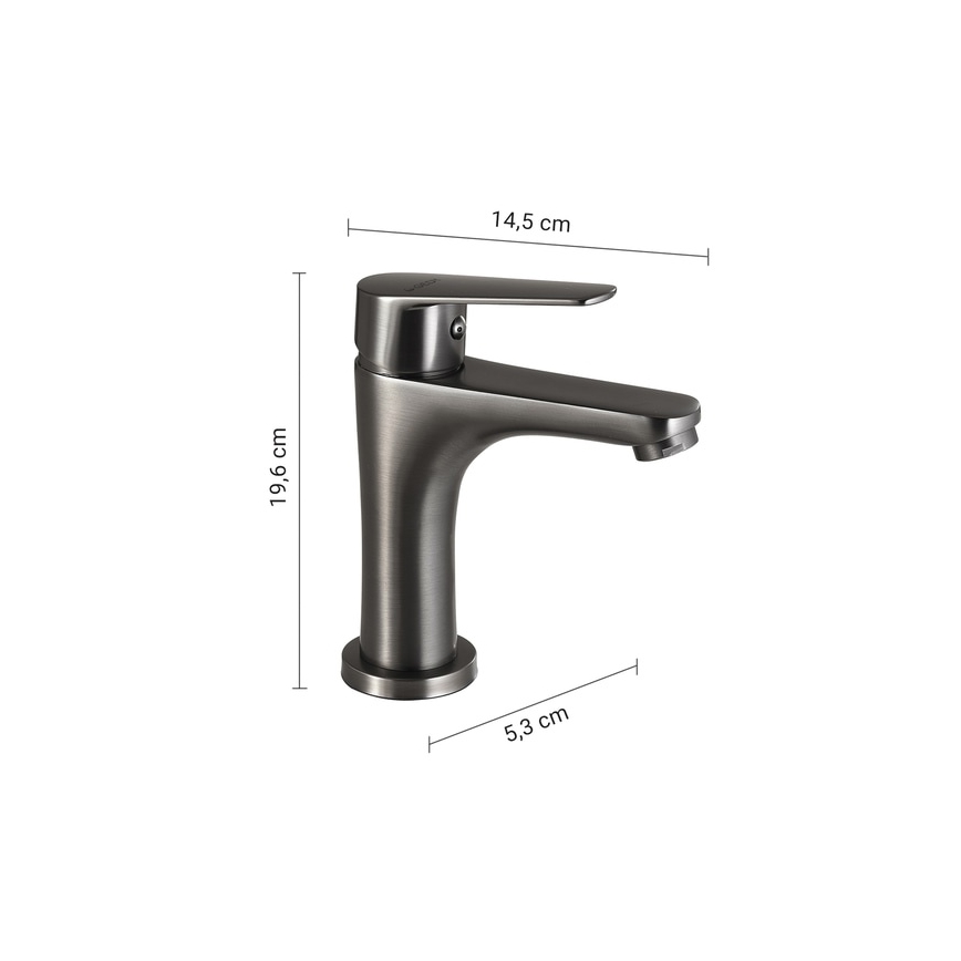 Gedy - Waschtischarmatur COMO 19,6 cm metallicgrau