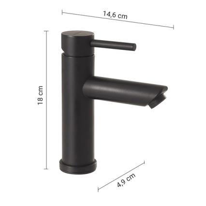 Gedy - Waschtischarmatur GARDA 18 cm matt schwarz