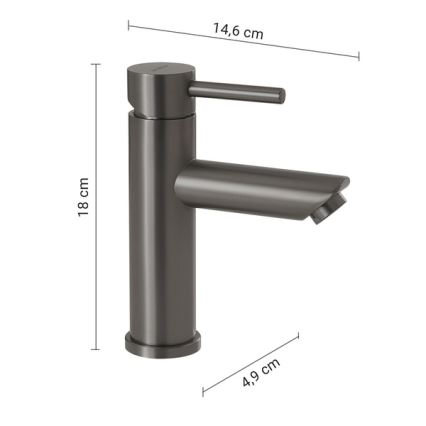 Gedy - Waschtischarmatur GARDA 18 cm metallicgrau